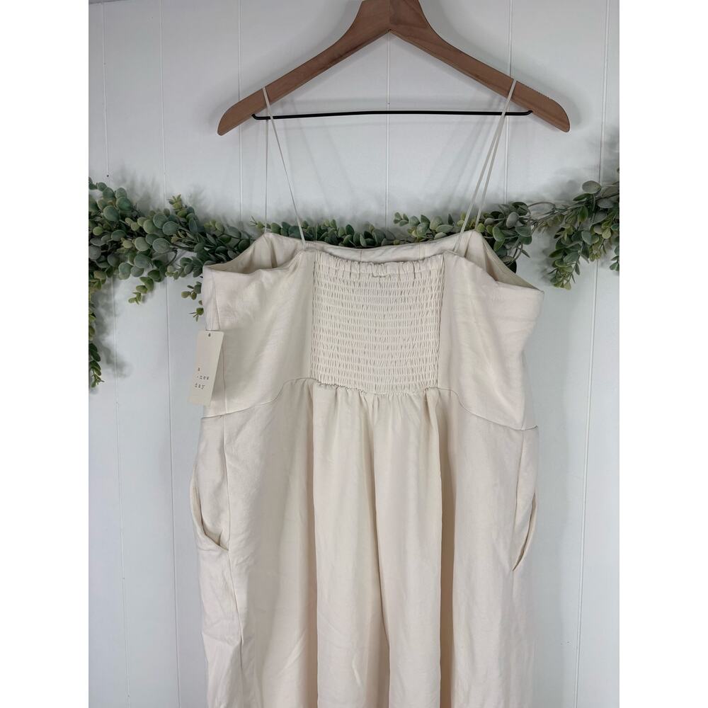 ‼️3/$30‼️ NWT A New Day Cream Strapless Wide Leg Jumpsuit Plus XXL - Picture 8 of 10